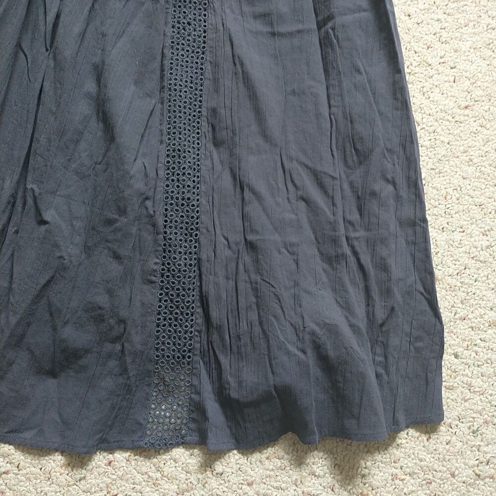 ASOS Edition Maxi Dress 2 S/M*Gray Puff Sleeve Crochet Boho Witchy Fairy Grunge - Picture 8 of 16